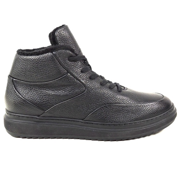 ALBERTO CICCIOLI ?? MEN\'S BLACK SOFT LEATHER FLAT WINTER BOOTS main image 6
